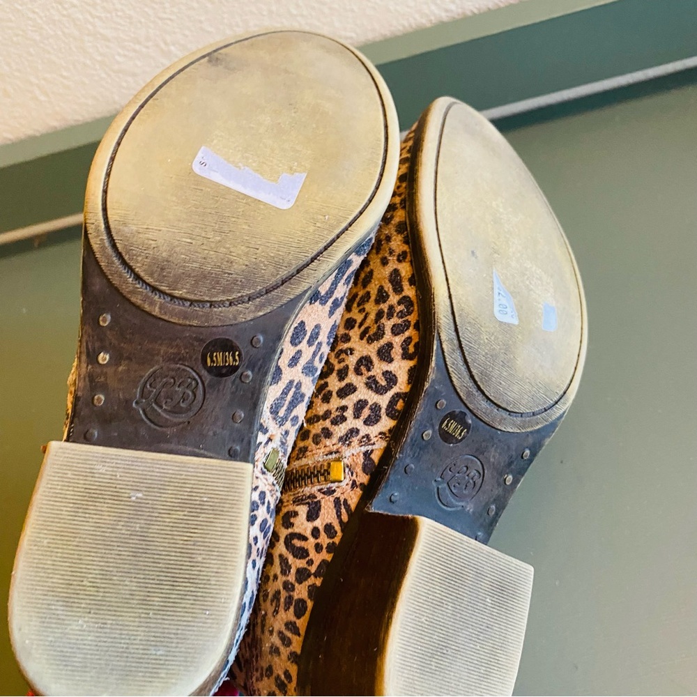 Lucky Brand Basel Suede Leather Leopard Print Zip Ankle Boots Booties - Picture 6 of 10